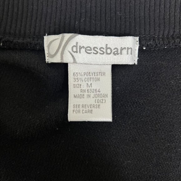 Dressbarn Sweater Zip-Up Black White M Ribbed Knit Pockets Sporty Retro - Picture 7 of 7